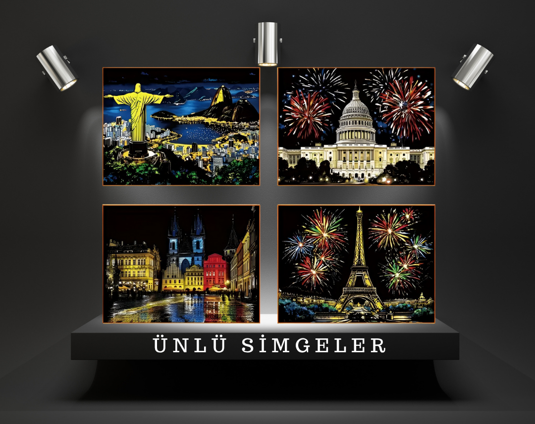 Çocuk ve Yetişkinler İçin Kazımalı Renkli Sanat Kartları